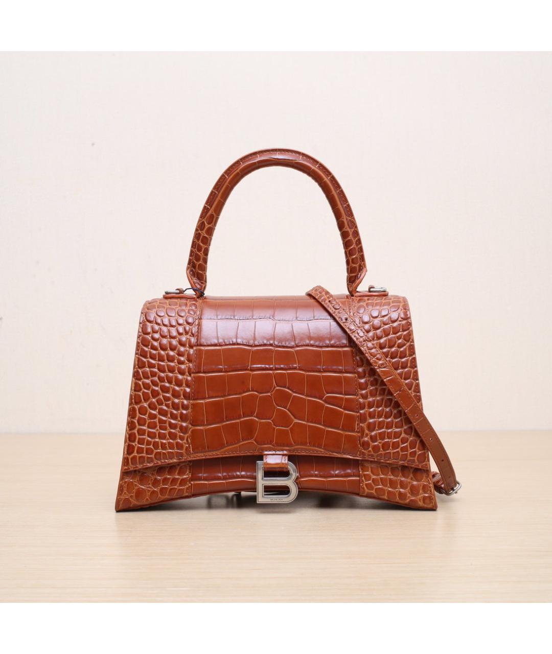 BALENCIAGA Коричневая кожаная сумка через плечо, фото 3