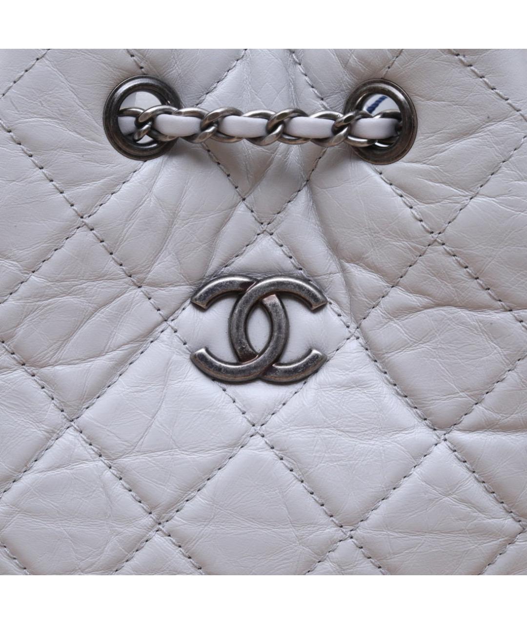 CHANEL Белый кожаный рюкзак, фото 8