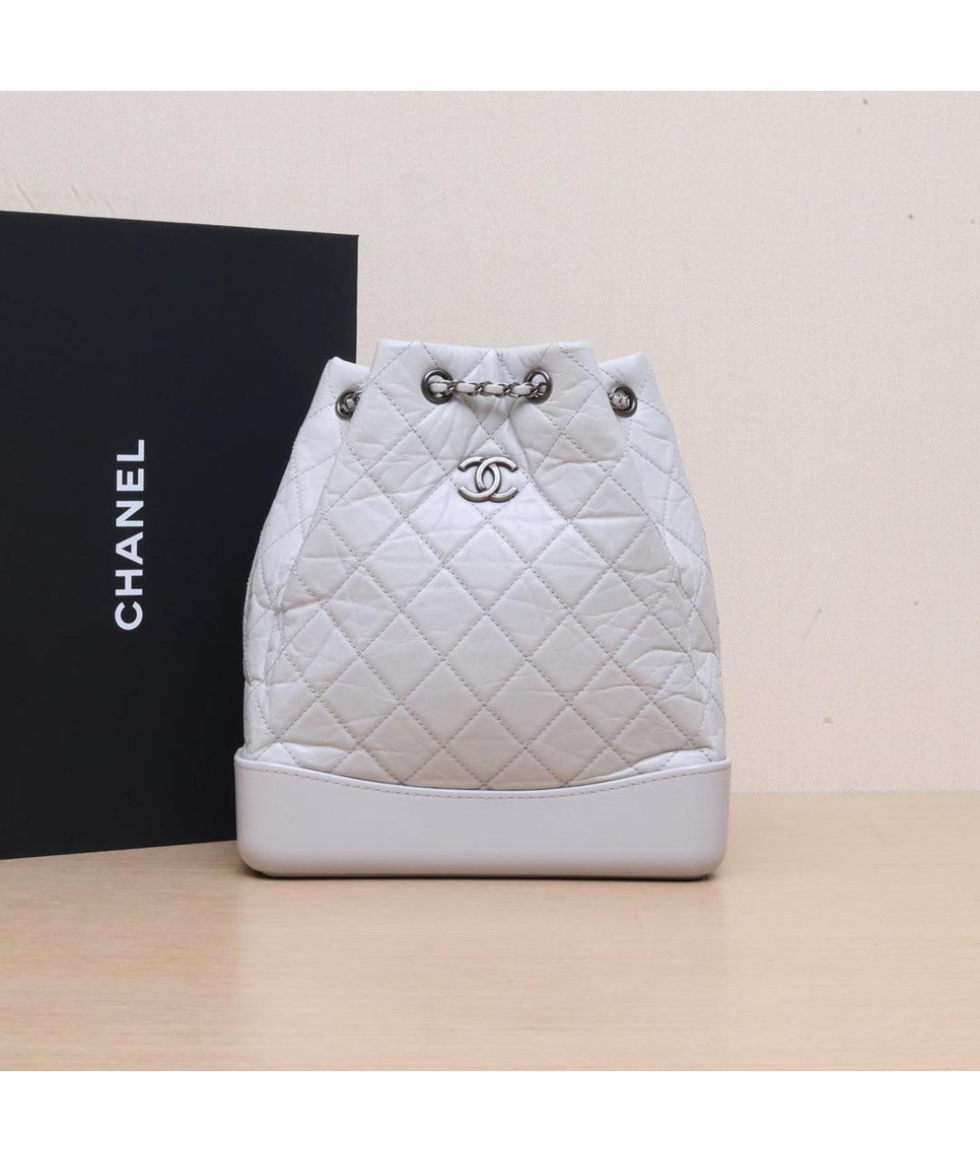 CHANEL Белый кожаный рюкзак, фото 2