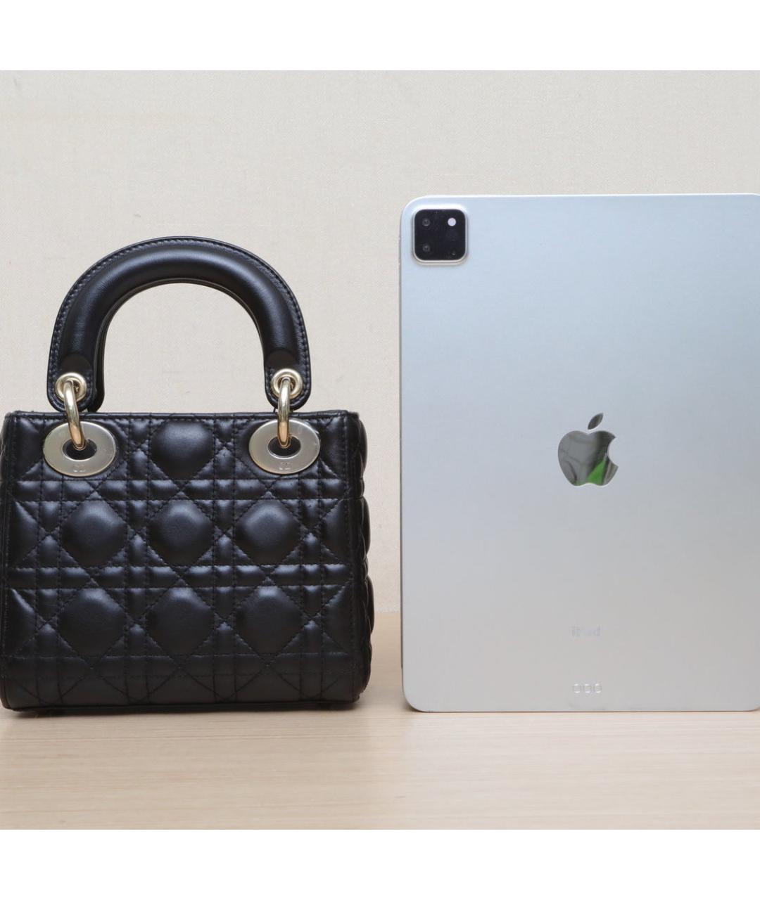 CHRISTIAN DIOR Черная кожаная сумка через плечо, фото 7