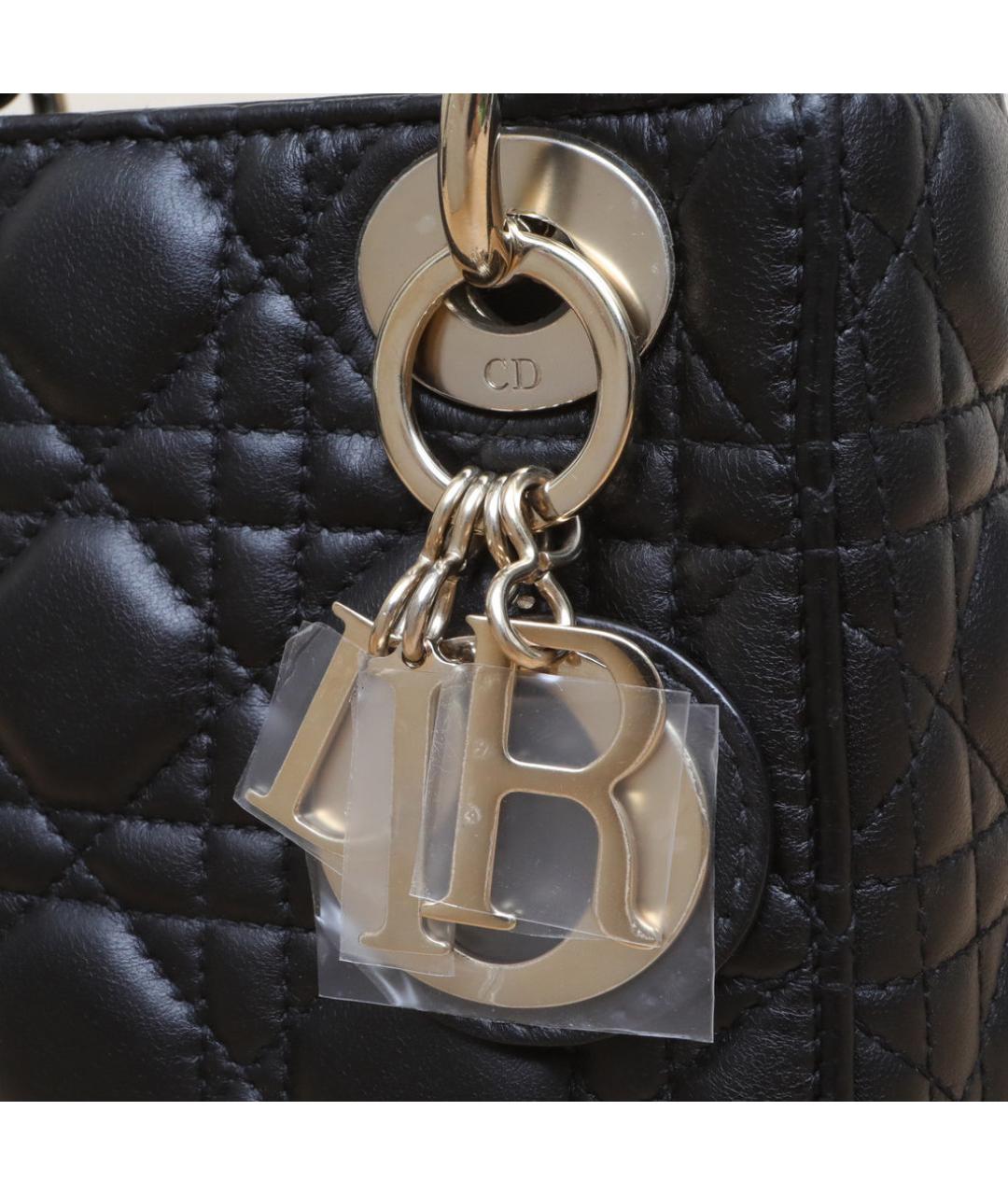 CHRISTIAN DIOR Черная кожаная сумка через плечо, фото 8