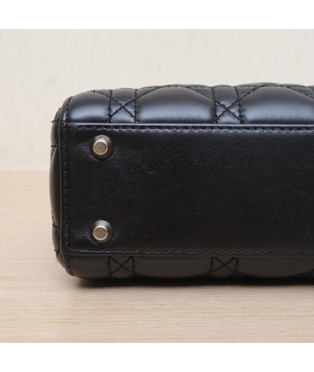 CHRISTIAN DIOR Черная кожаная сумка через плечо, фото 9