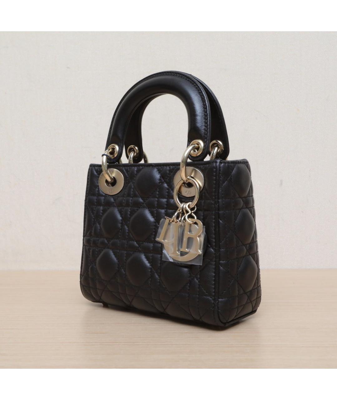 CHRISTIAN DIOR Черная кожаная сумка через плечо, фото 4