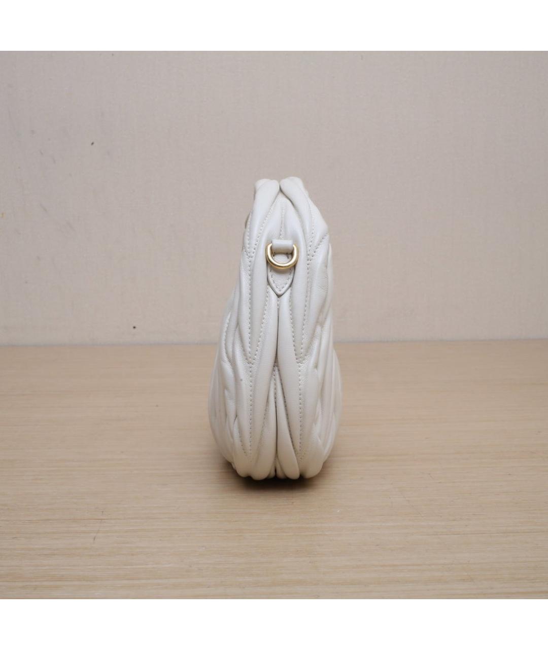 MIU MIU Белая кожаная сумка через плечо, фото 5