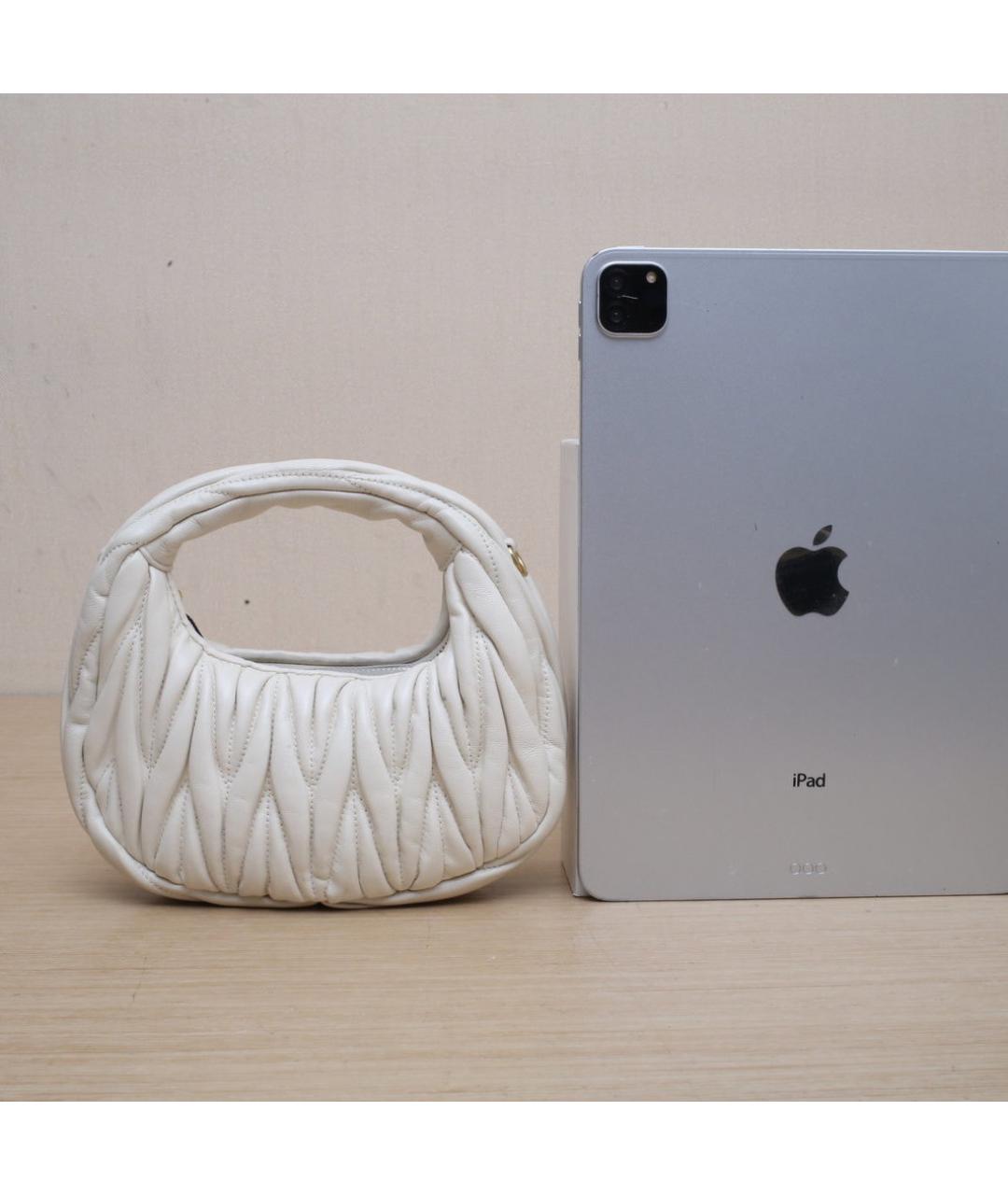 MIU MIU Белая кожаная сумка через плечо, фото 7