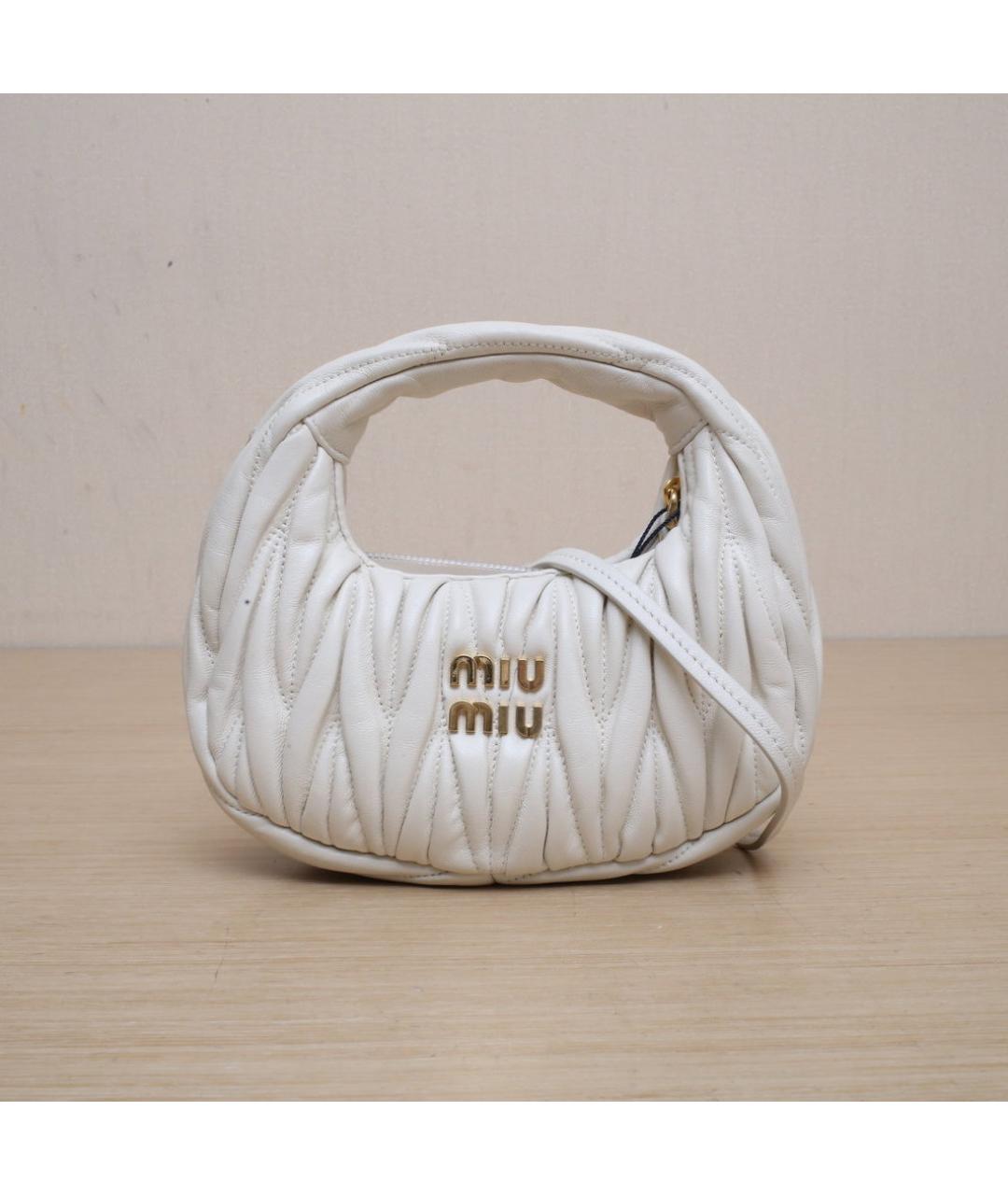 MIU MIU Белая кожаная сумка через плечо, фото 3