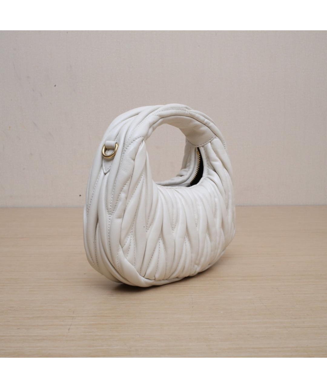 MIU MIU Белая кожаная сумка через плечо, фото 6