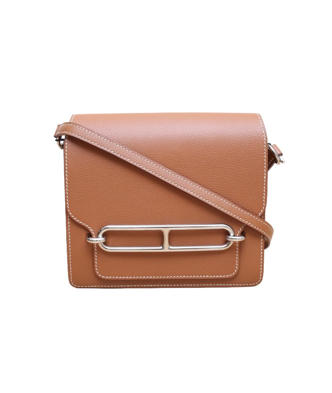 HERMES Коричневая кожаная сумка через плечо, фото 1