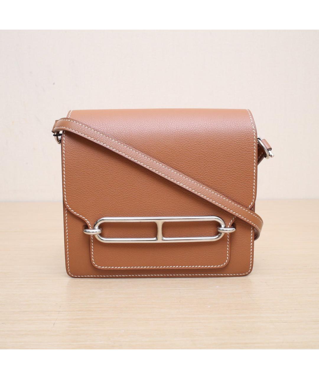 HERMES Коричневая кожаная сумка через плечо, фото 3