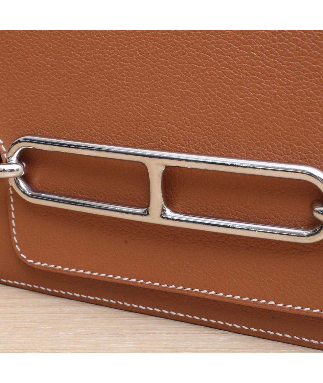 HERMES Коричневая кожаная сумка через плечо, фото 8