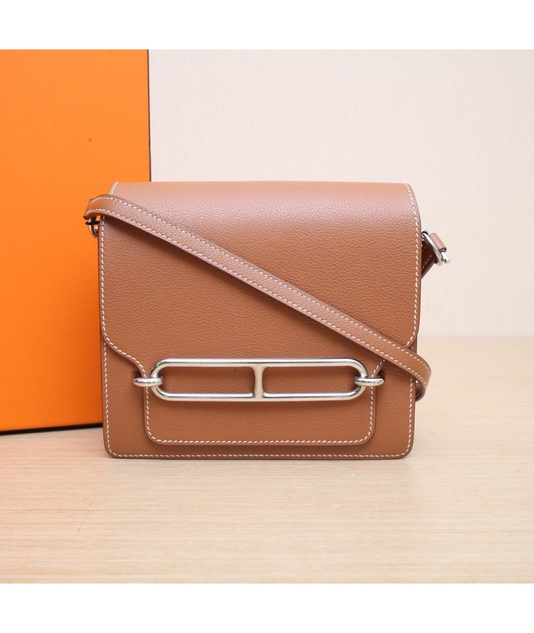 HERMES Коричневая кожаная сумка через плечо, фото 2