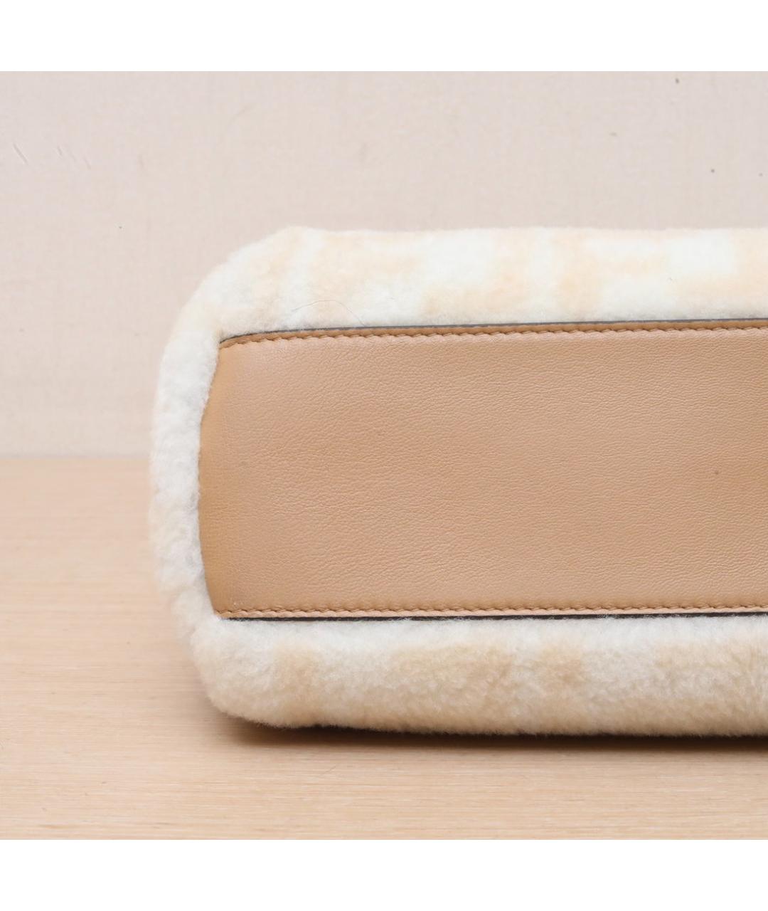 FENDI Бежевая шерстяная сумка через плечо, фото 9