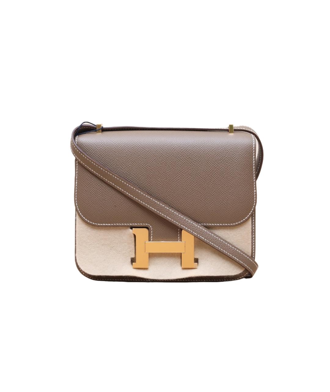 HERMES Коричневая кожаная сумка через плечо, фото 1