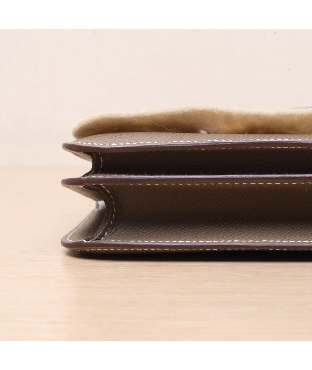 HERMES Коричневая кожаная сумка через плечо, фото 9