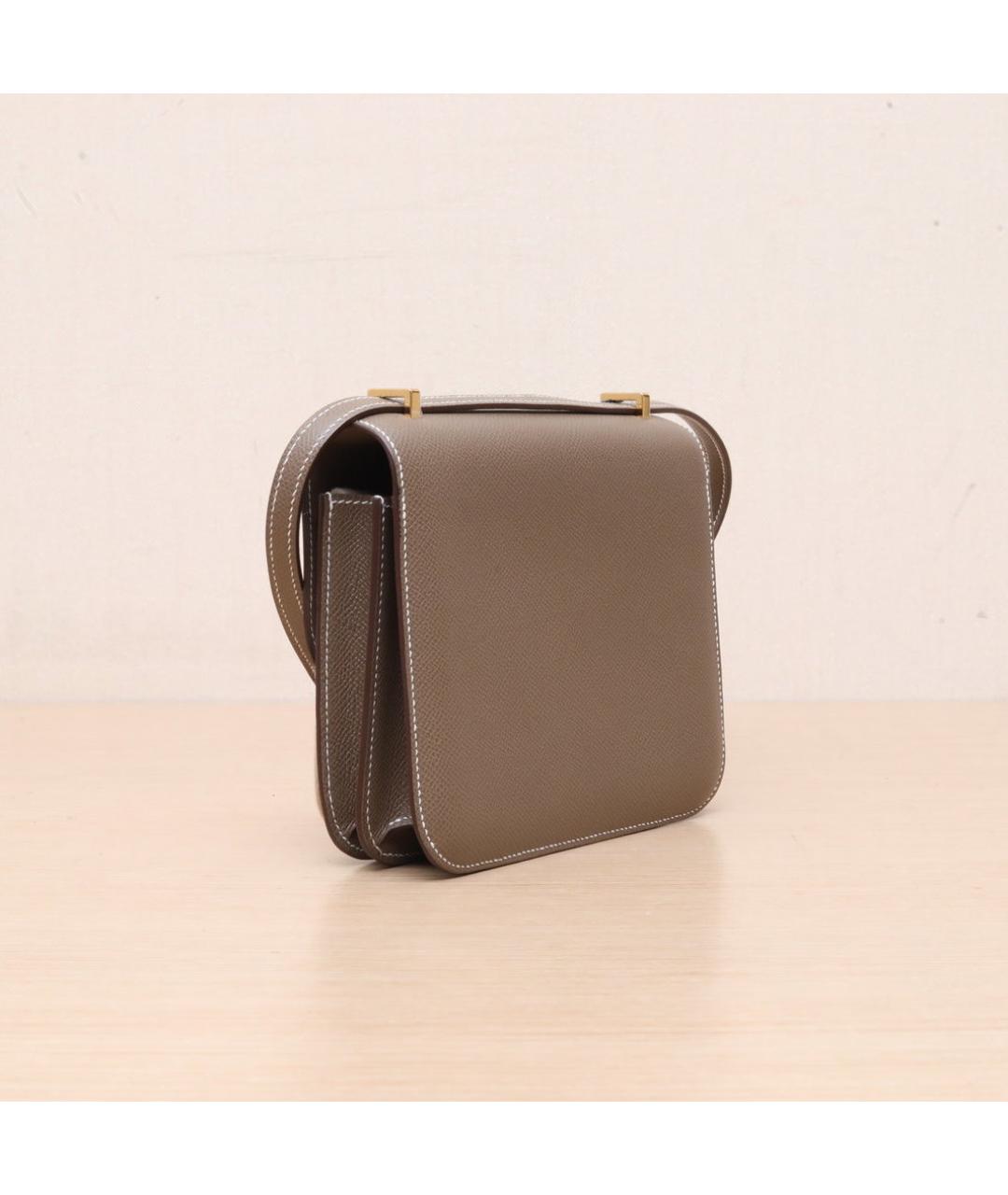 HERMES Коричневая кожаная сумка через плечо, фото 6