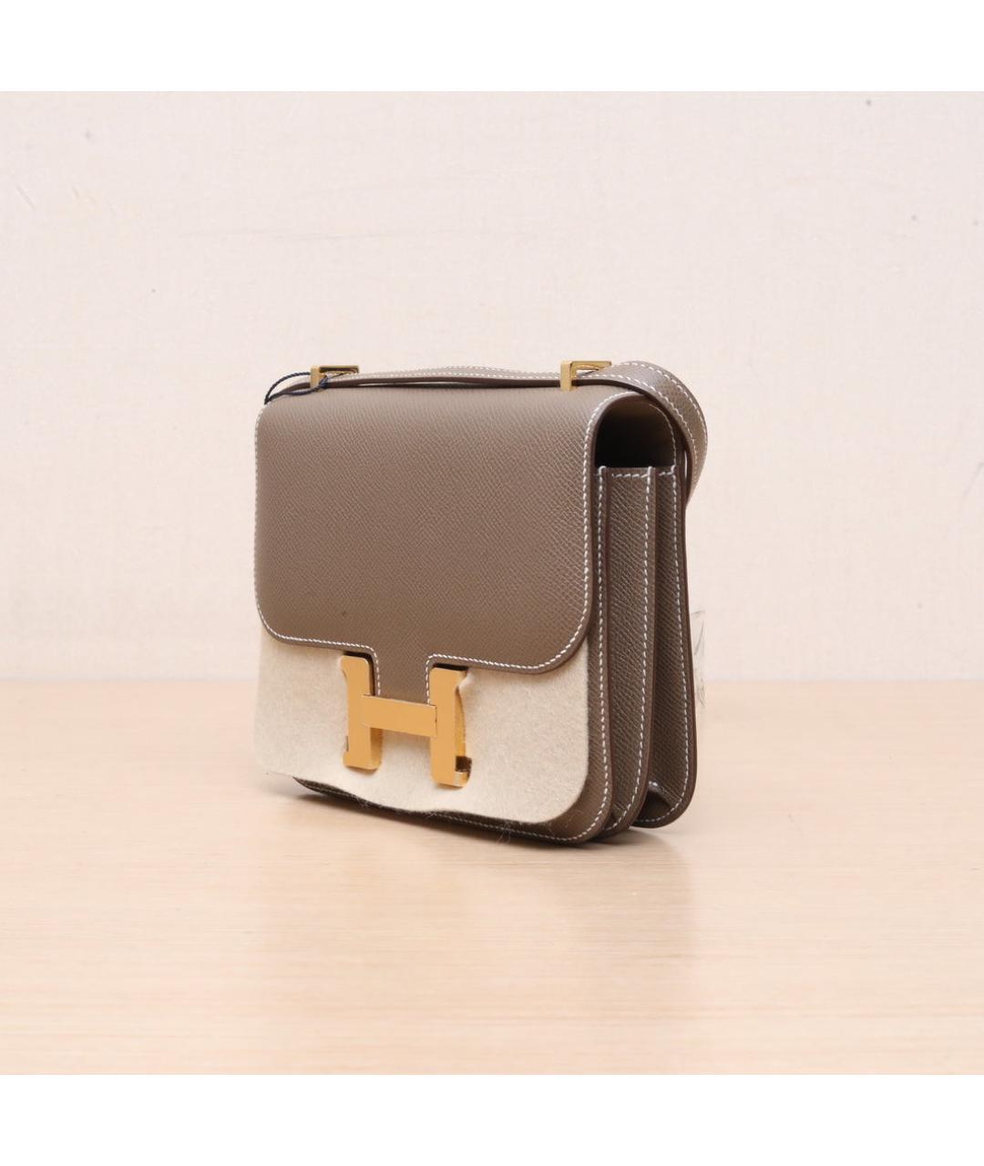 HERMES Коричневая кожаная сумка через плечо, фото 4