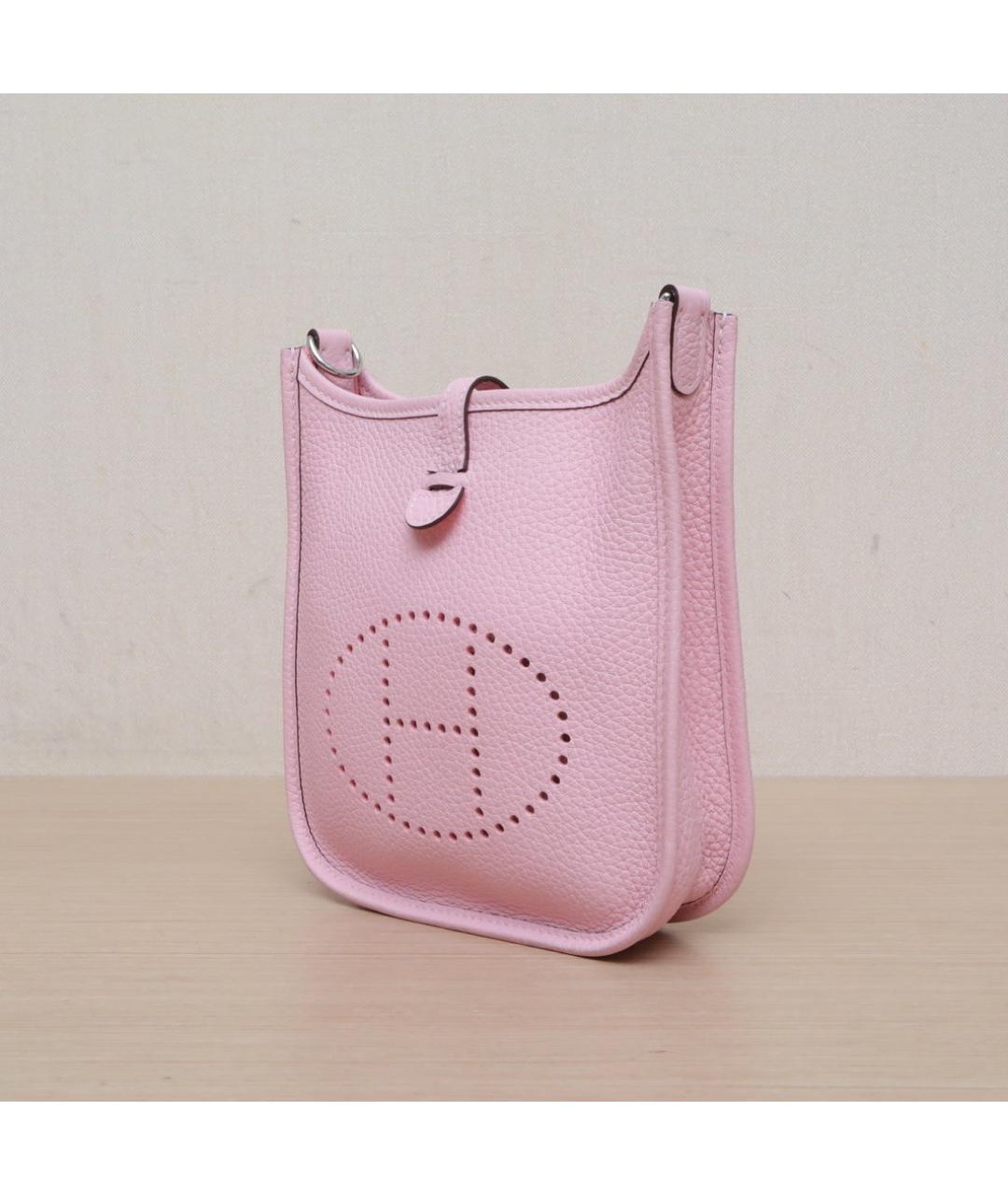 HERMES Розовая кожаная сумка через плечо, фото 4