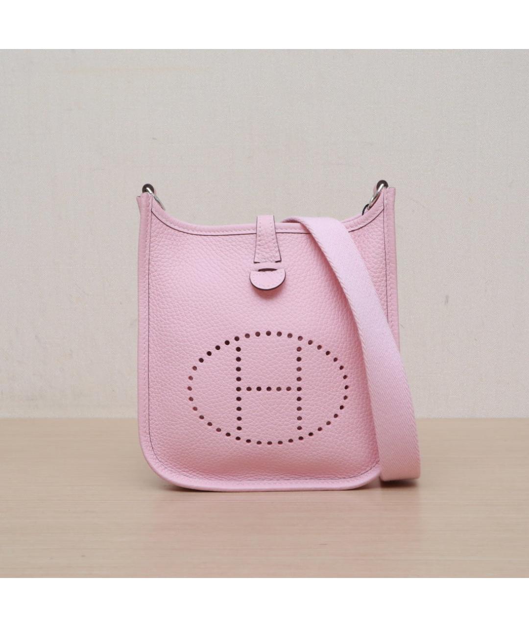 HERMES Розовая кожаная сумка через плечо, фото 3