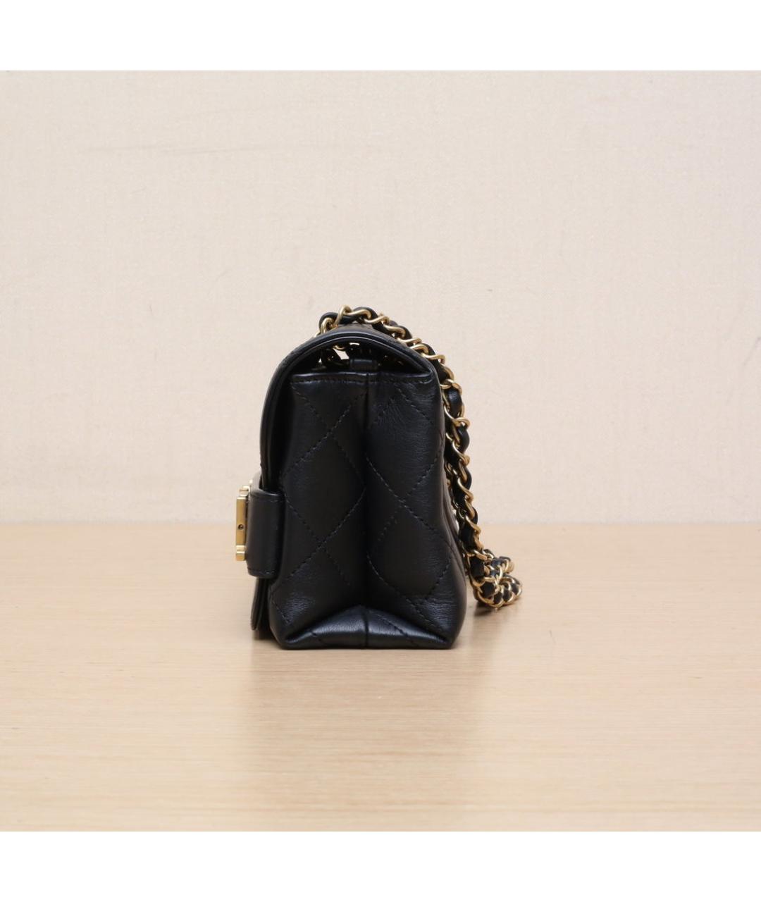 CHANEL Черная кожаная сумка через плечо, фото 5