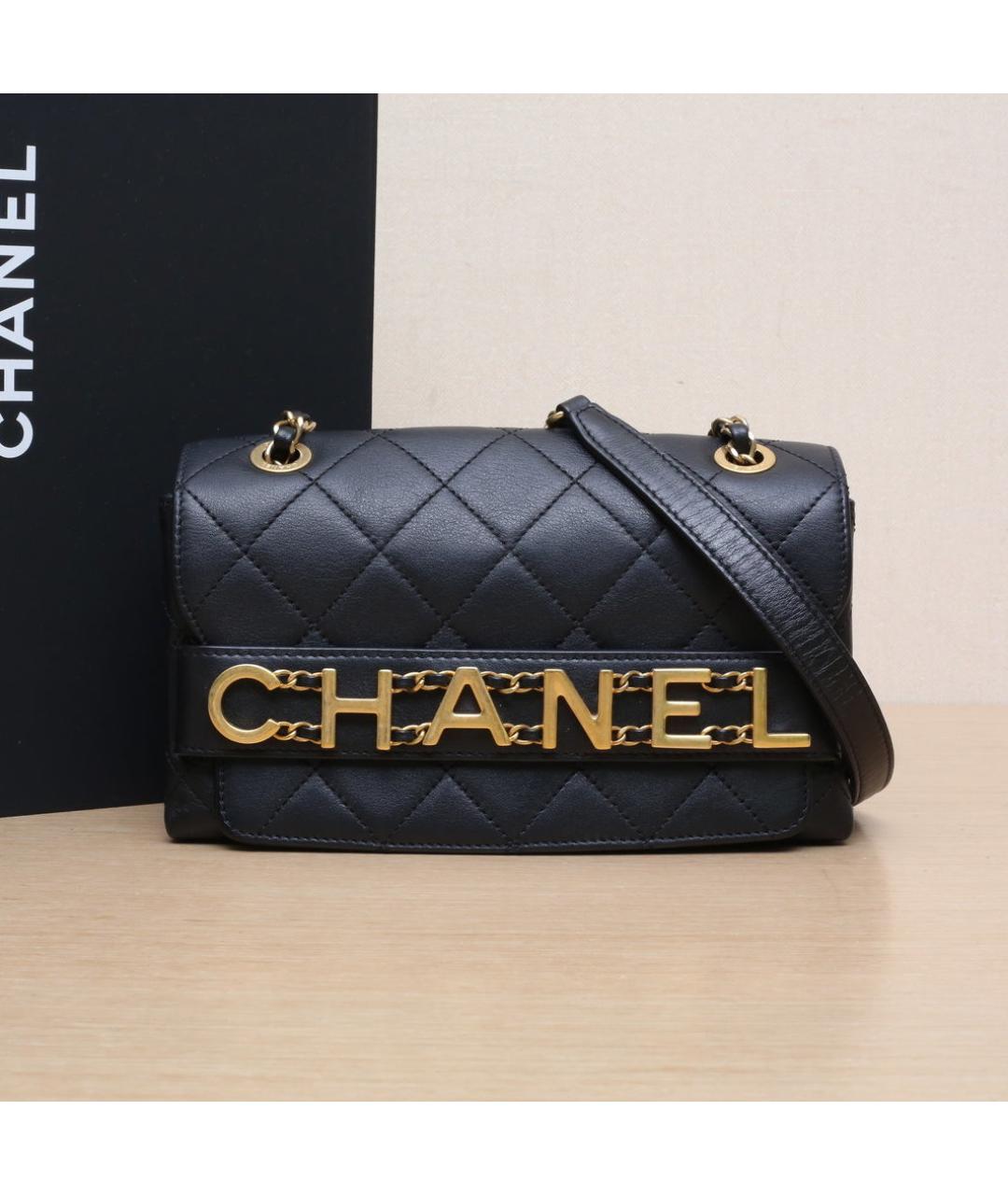 CHANEL Черная кожаная сумка через плечо, фото 2