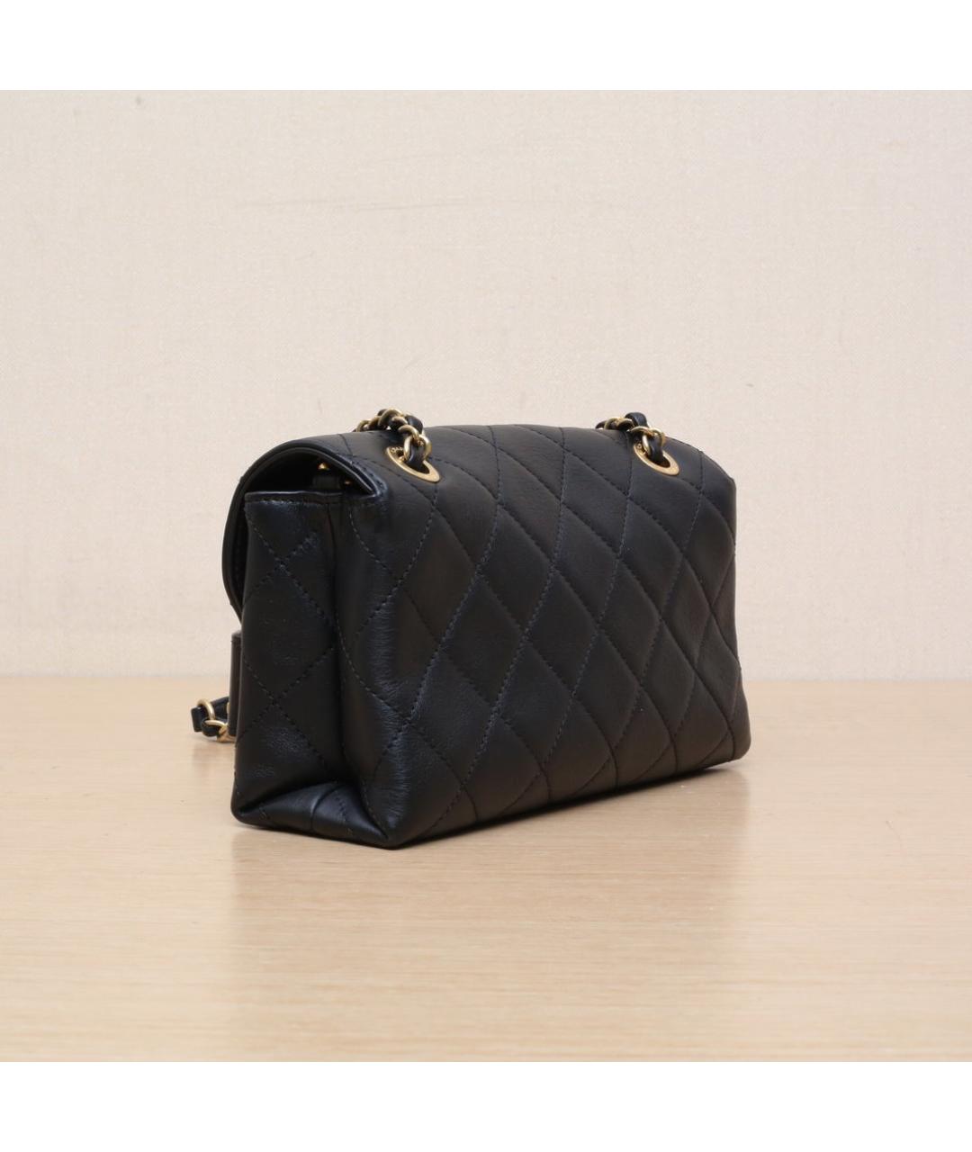 CHANEL Черная кожаная сумка через плечо, фото 6