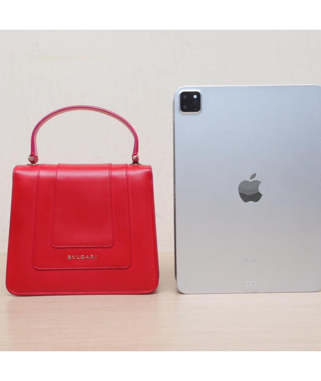 BVLGARI Красная кожаная сумка через плечо, фото 7