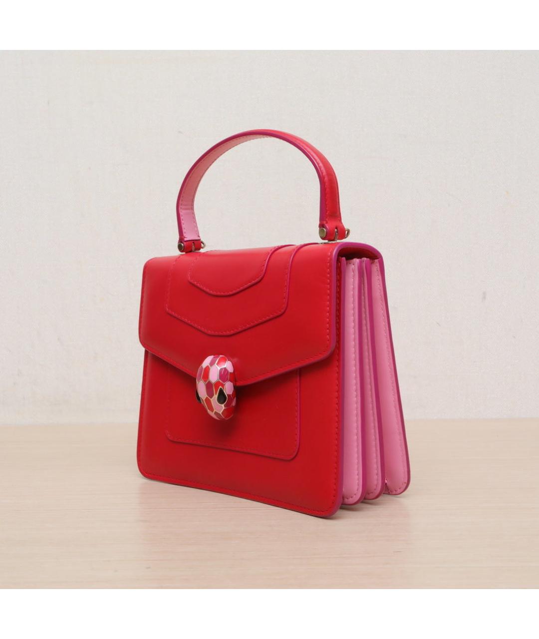 BVLGARI Красная кожаная сумка через плечо, фото 4