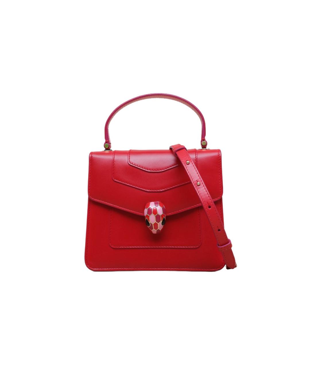 BVLGARI Красная кожаная сумка через плечо, фото 1