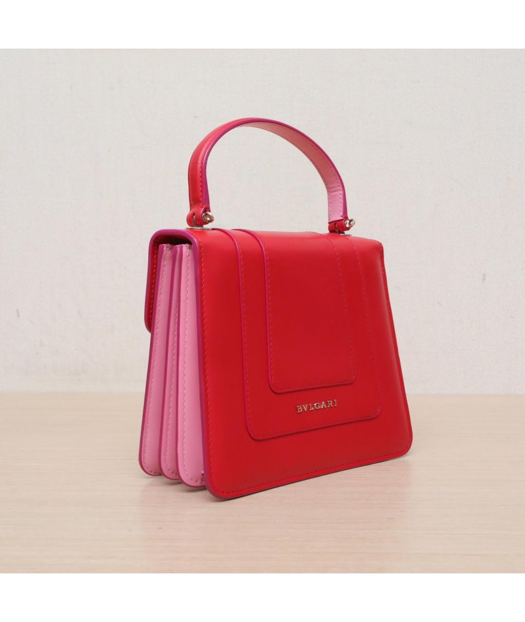BVLGARI Красная кожаная сумка через плечо, фото 6