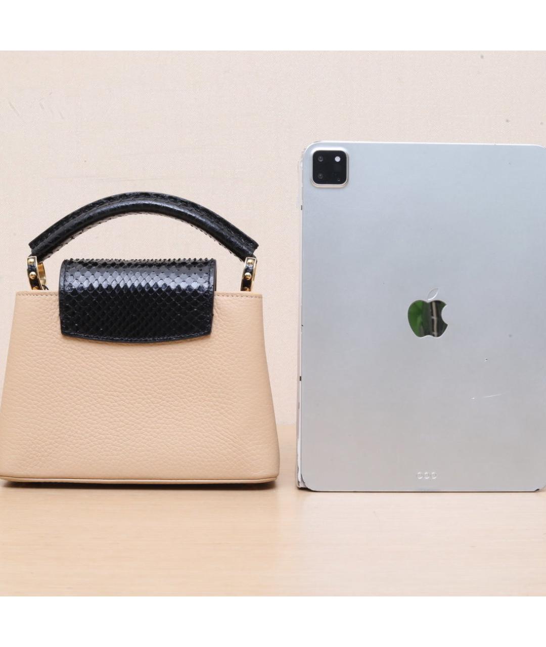 LOUIS VUITTON Бежевая кожаная сумка через плечо, фото 7