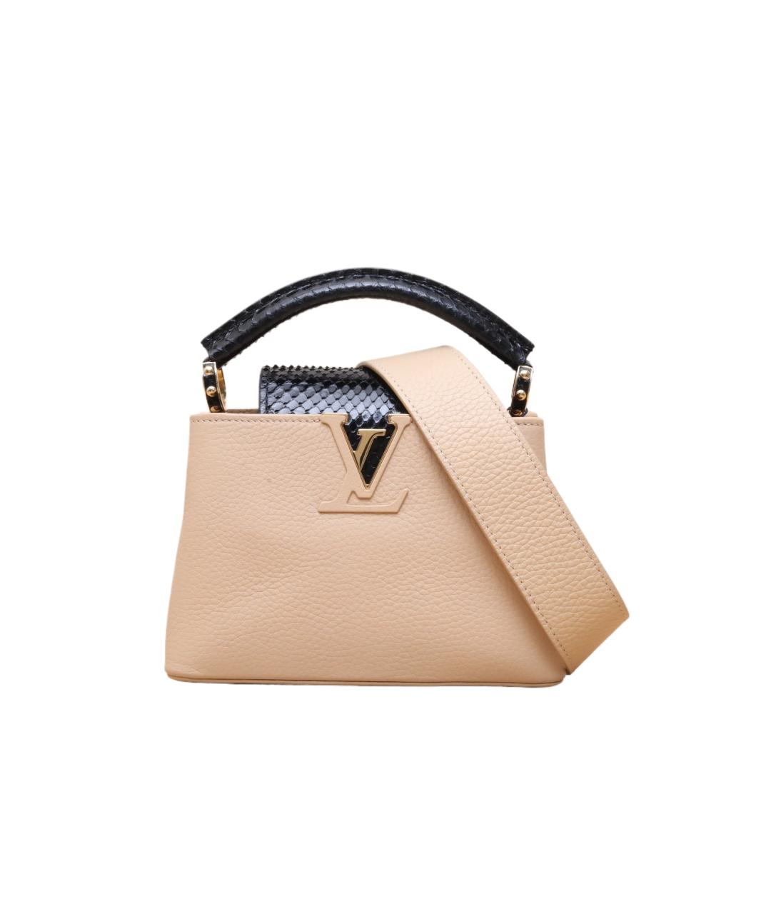 LOUIS VUITTON Бежевая кожаная сумка через плечо, фото 1