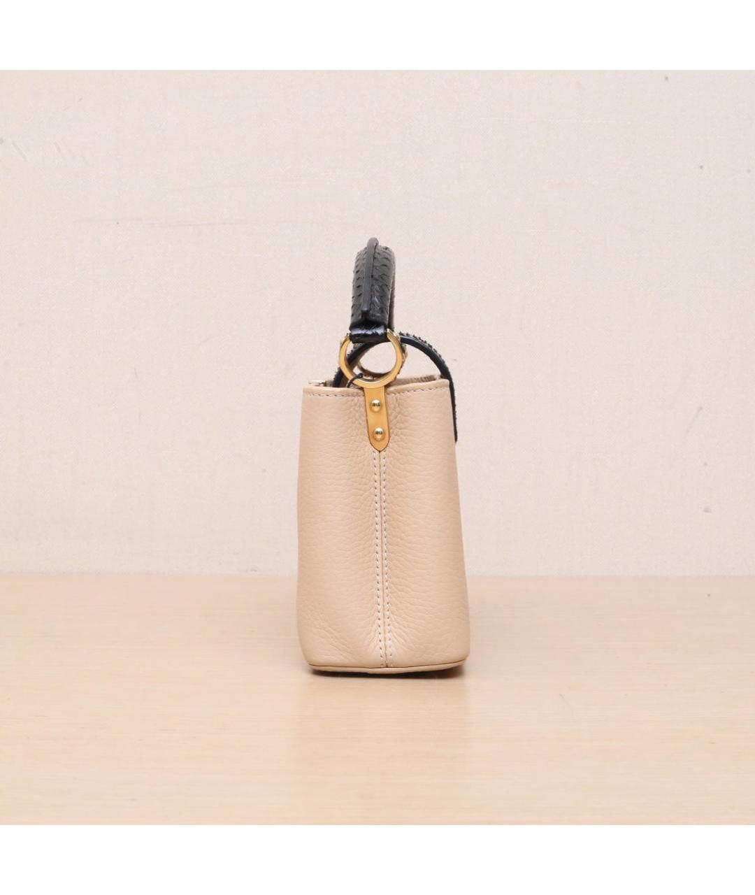 LOUIS VUITTON Бежевая кожаная сумка через плечо, фото 5