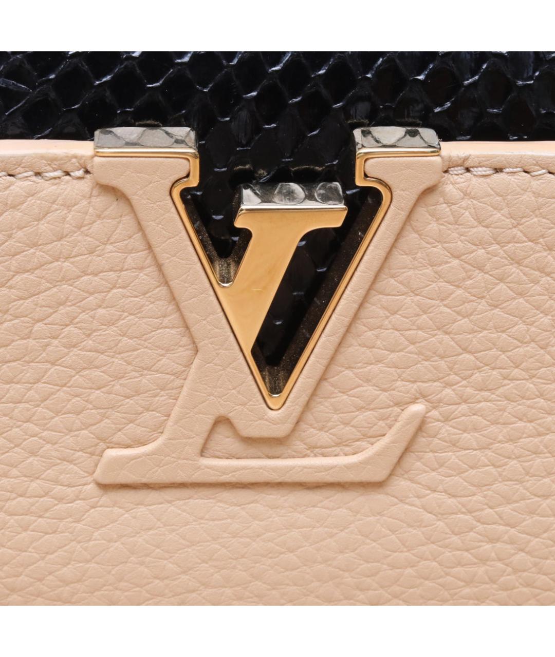 LOUIS VUITTON Бежевая кожаная сумка через плечо, фото 8