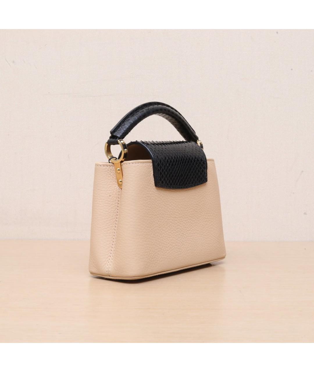 LOUIS VUITTON Бежевая кожаная сумка через плечо, фото 6