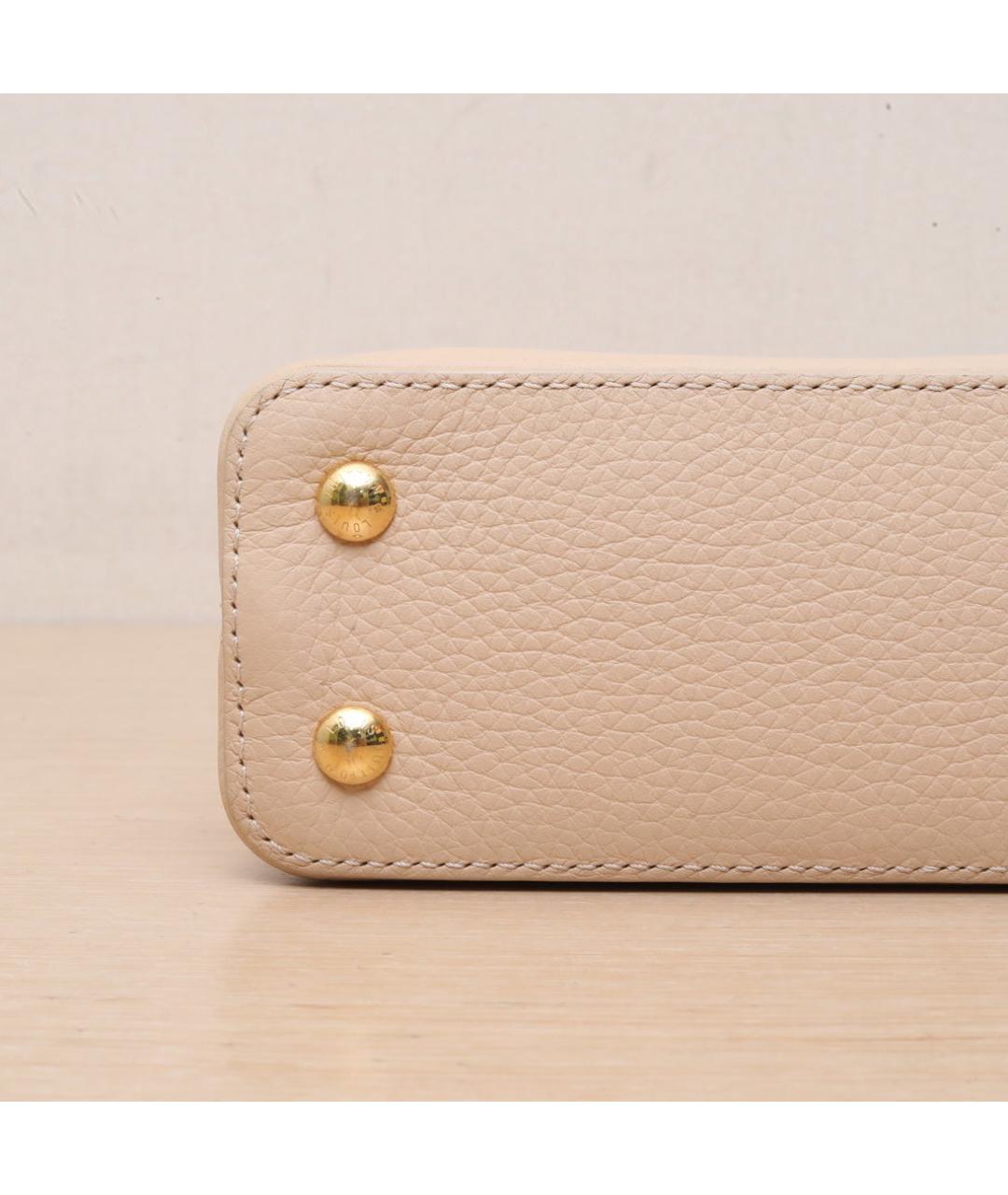 LOUIS VUITTON Бежевая кожаная сумка через плечо, фото 9