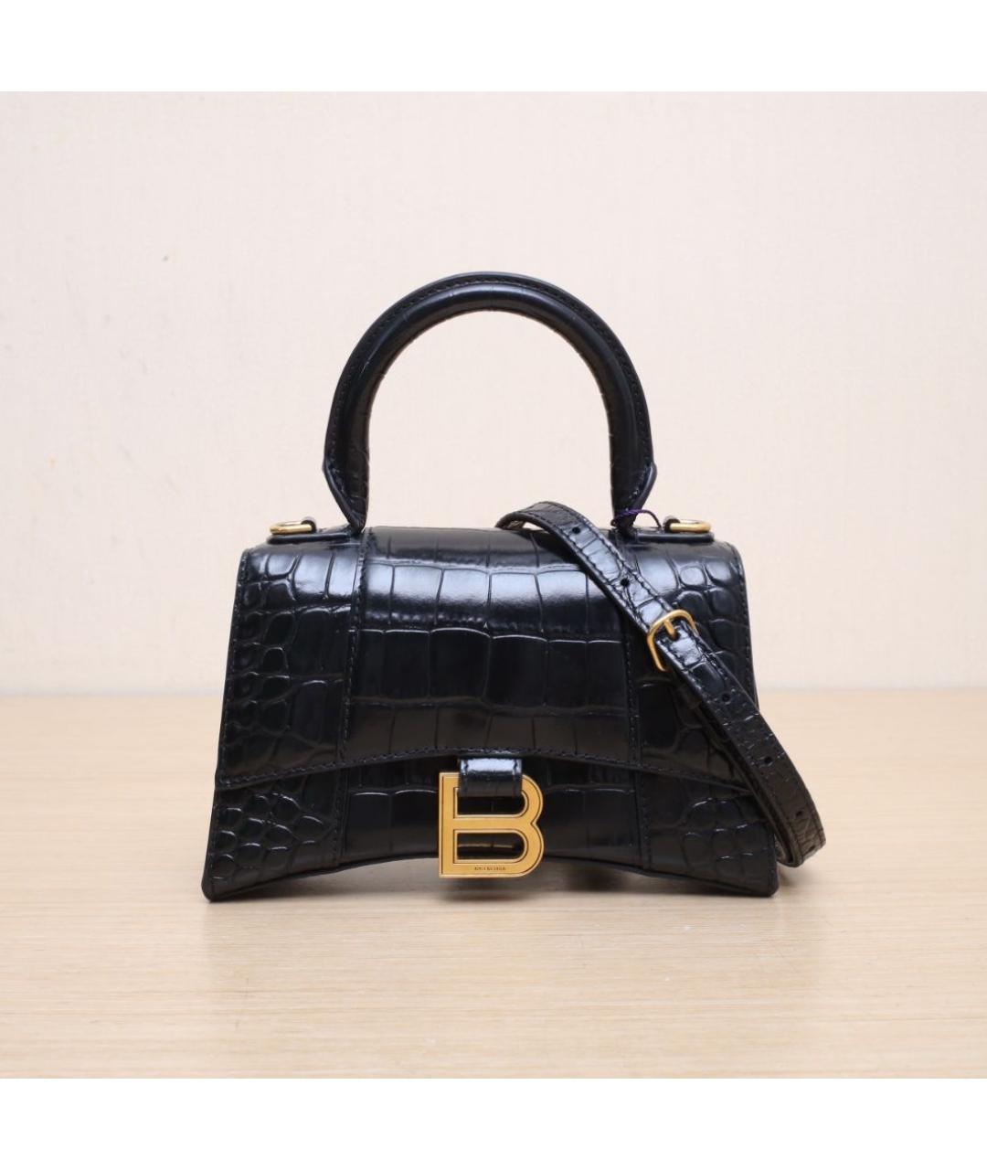 BALENCIAGA Черная кожаная сумка через плечо, фото 3