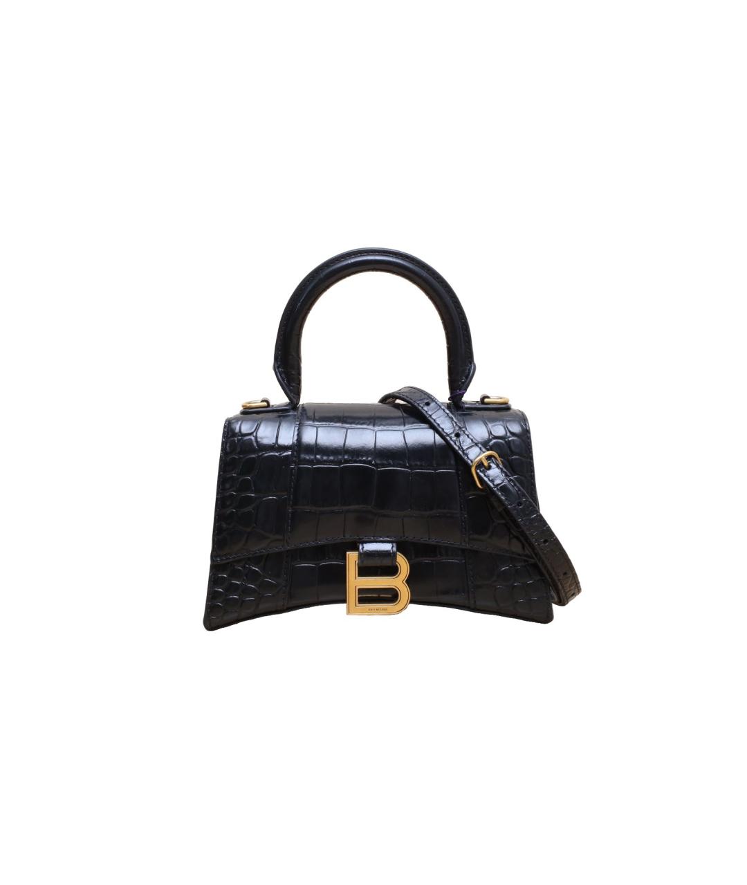 BALENCIAGA Черная кожаная сумка через плечо, фото 1