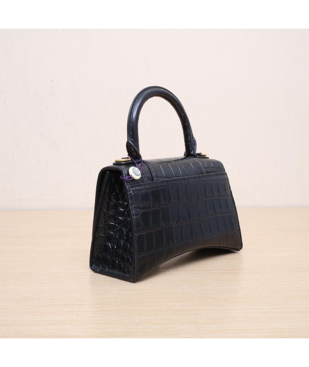 BALENCIAGA Черная кожаная сумка через плечо, фото 6