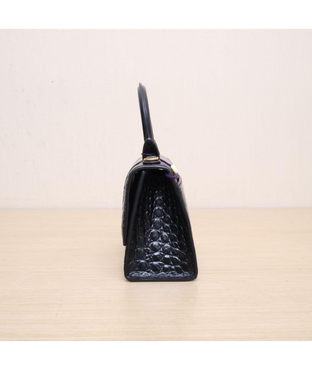 BALENCIAGA Черная кожаная сумка через плечо, фото 5