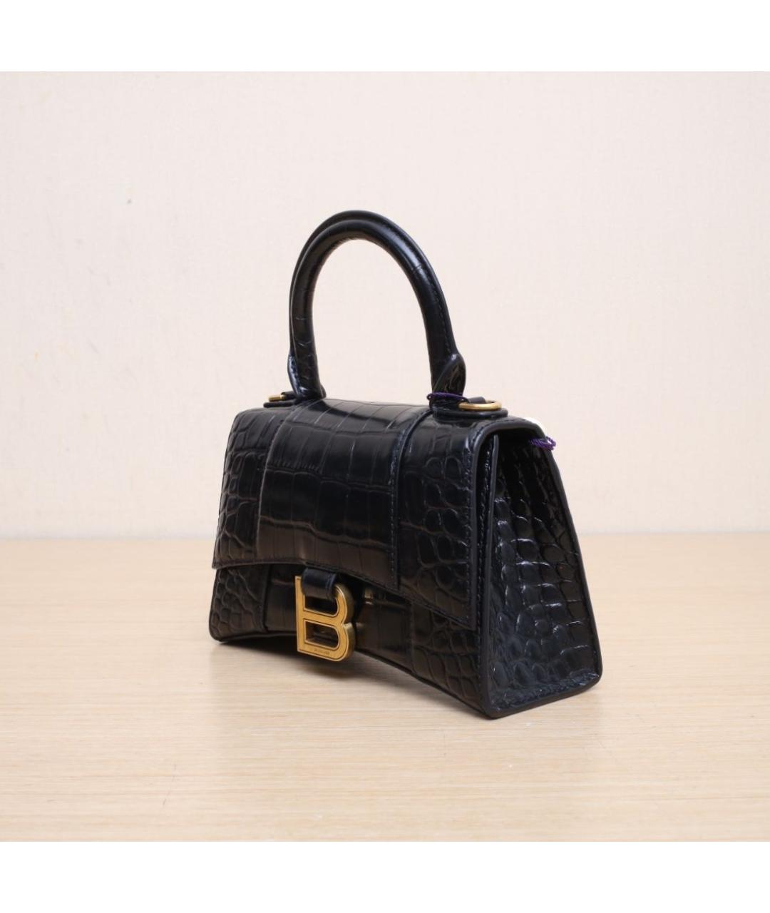 BALENCIAGA Черная кожаная сумка через плечо, фото 4