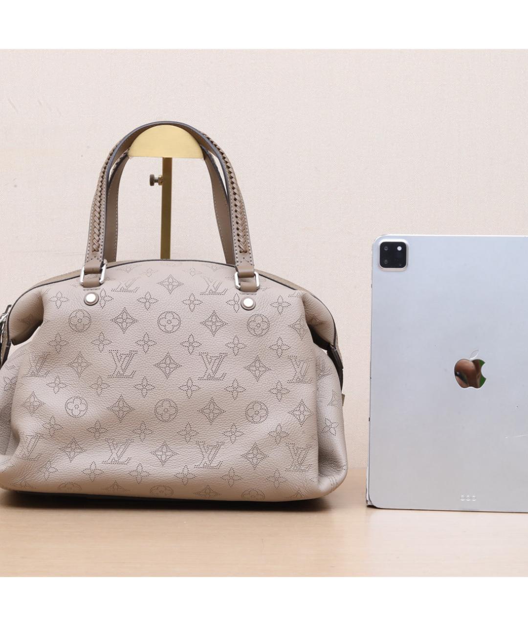 LOUIS VUITTON Серая кожаная сумка через плечо, фото 7