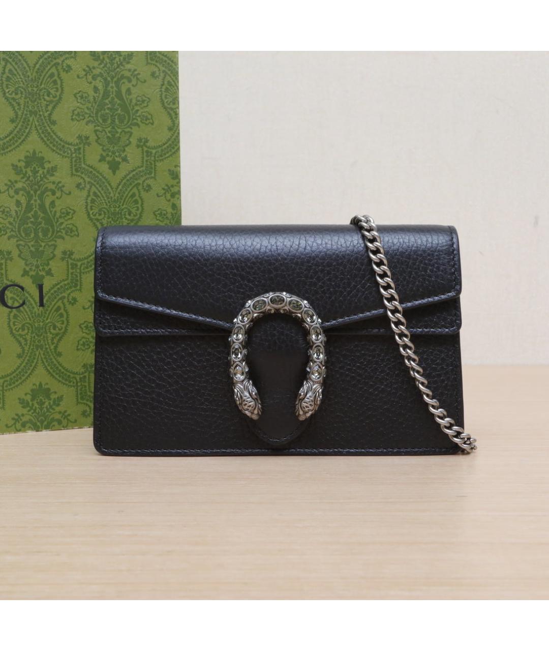 GUCCI Черная кожаная сумка через плечо, фото 2