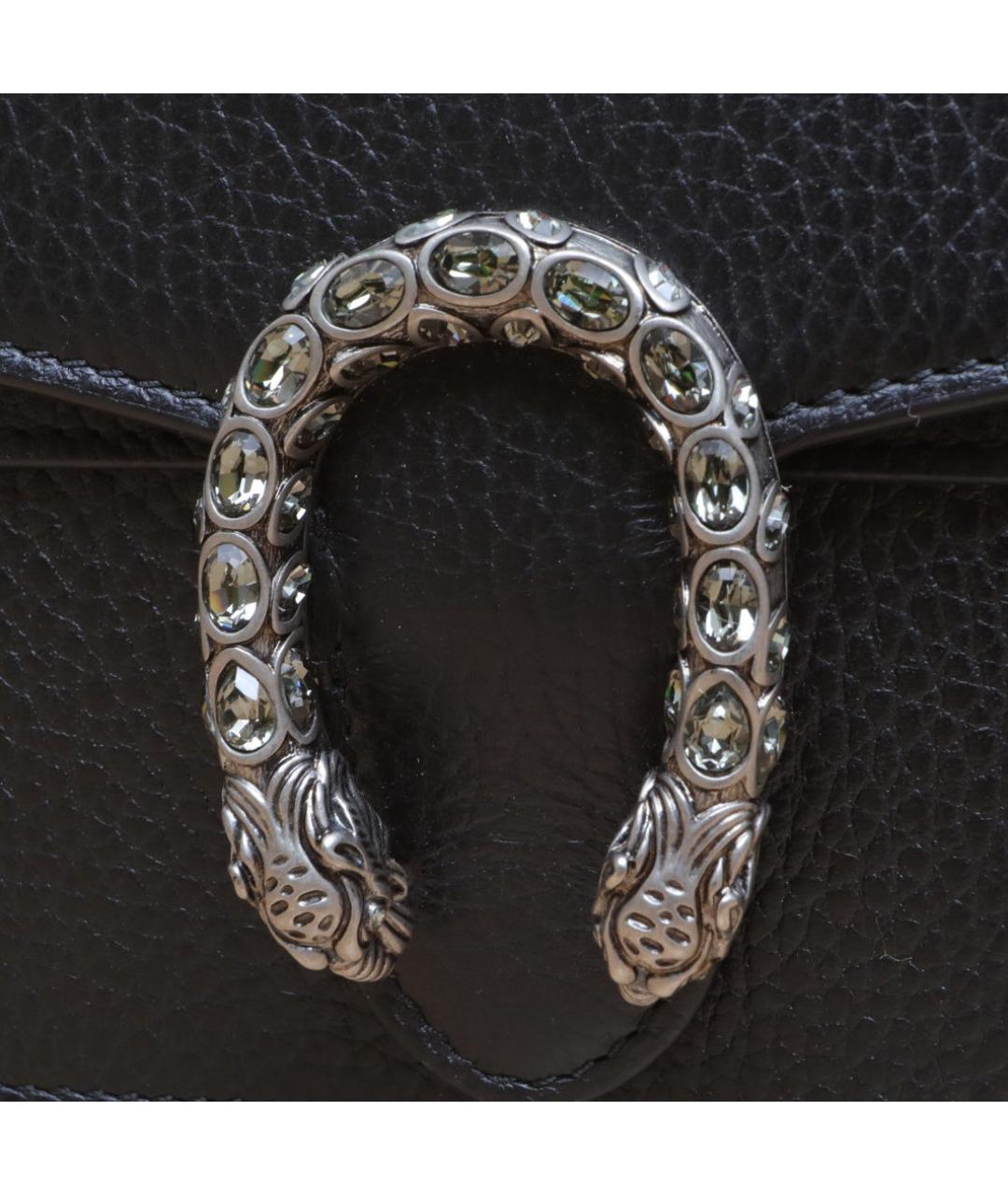 GUCCI Черная кожаная сумка через плечо, фото 8