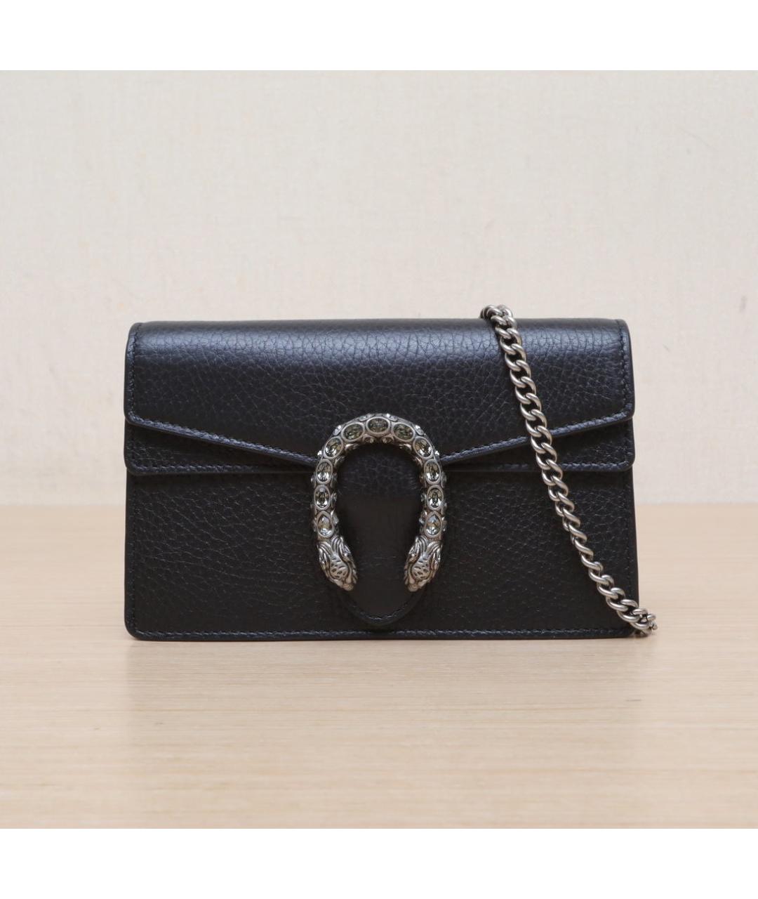 GUCCI Черная кожаная сумка через плечо, фото 3