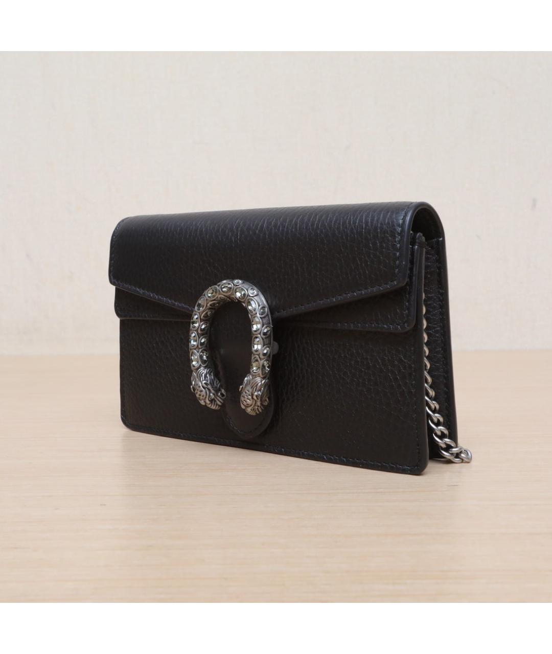 GUCCI Черная кожаная сумка через плечо, фото 4