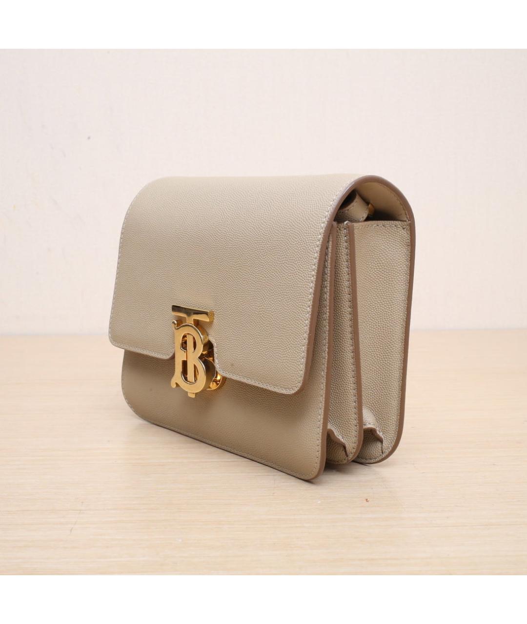 BURBERRY Бежевая кожаная сумка через плечо, фото 4