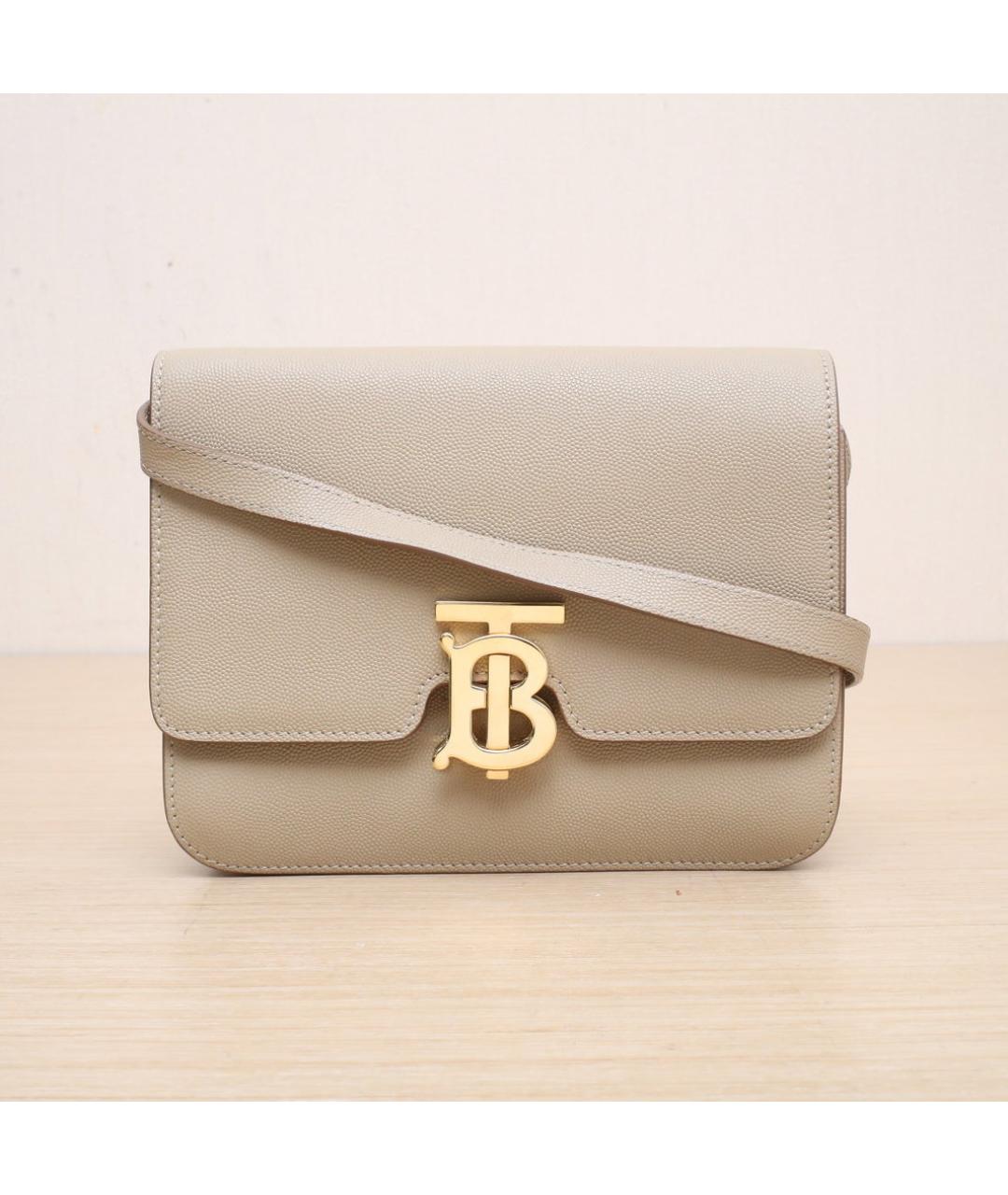 BURBERRY Бежевая кожаная сумка через плечо, фото 3