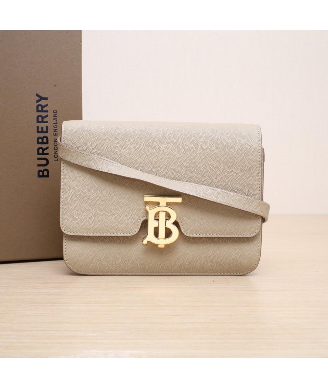 BURBERRY Бежевая кожаная сумка через плечо, фото 2