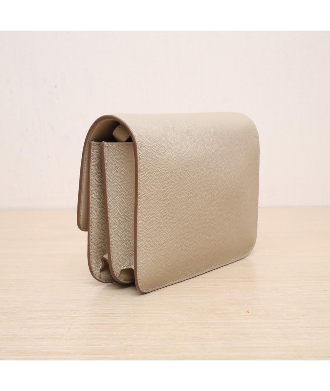 BURBERRY Бежевая кожаная сумка через плечо, фото 6