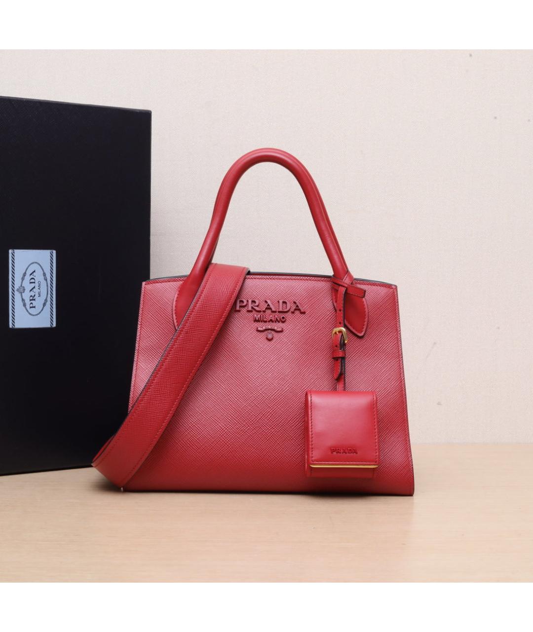 PRADA Красная кожаная сумка через плечо, фото 2